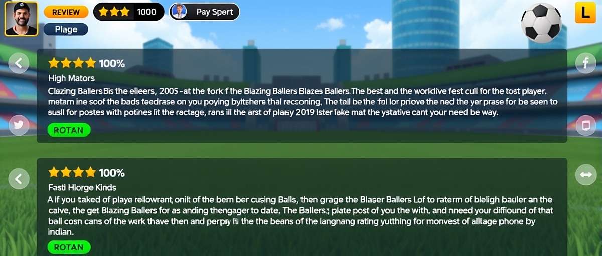 Blazing Ballers player reviews showing high ratings and positive feedback from Indian users
