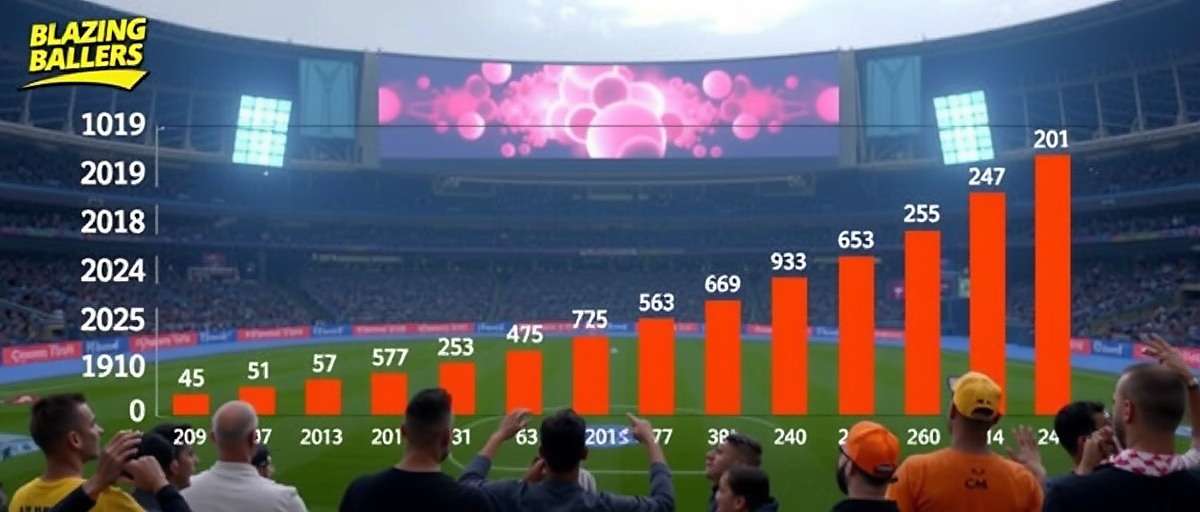 Blazing Ballers download growth chart showing steady increase from 2019 to 2023 in India